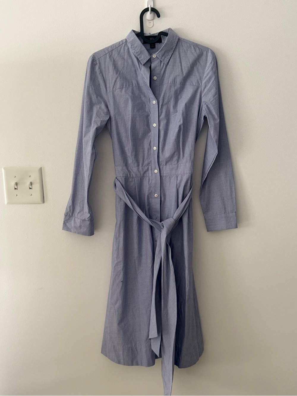 NWT J Crew Long Sleeved Tie Shirt Dress